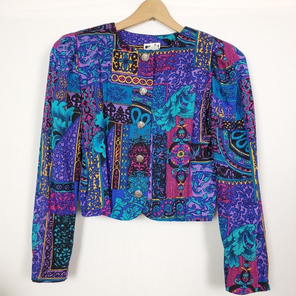 Vintage Cropped 80s 90s Cool Tone Lightweight Jacket XS